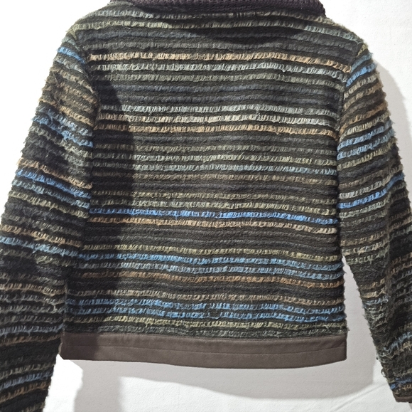 Striped Brown and Blue Women's Jacket - Picture 8 of 8